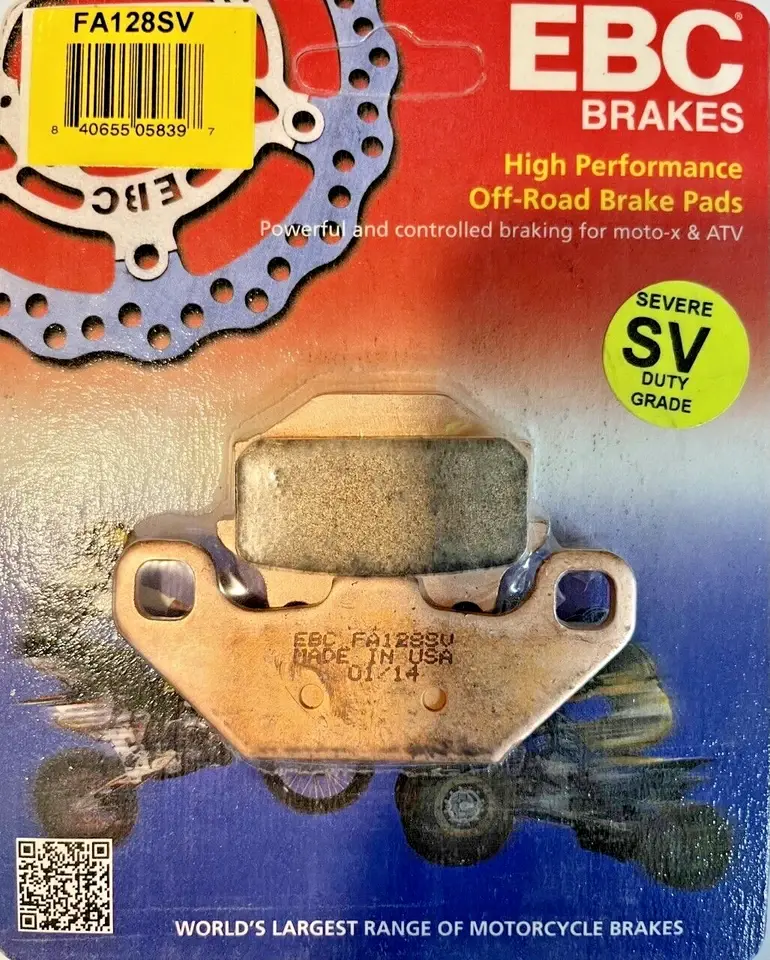 EBC FA128SV Severe Duty sintered disc brake pads for Polaris ATV and UTV front and rear