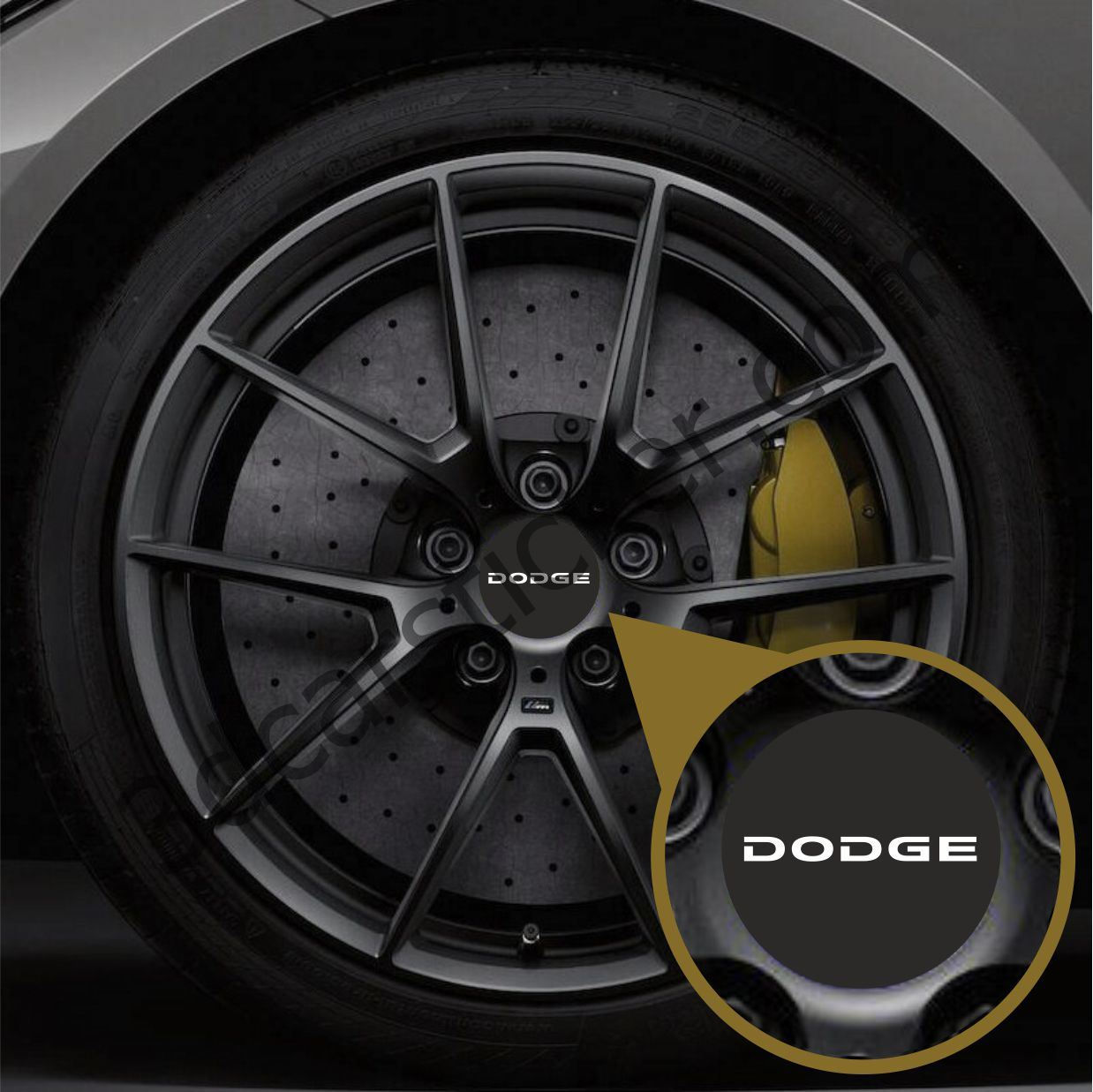 Dodge Black Word Car Wheel Rim Tire Center Hubcap Sticker Decal Cover Emblem