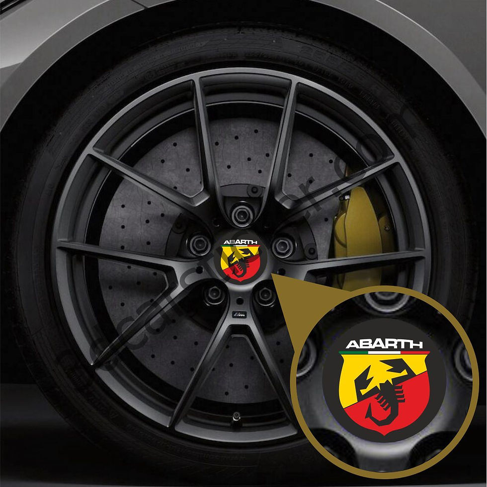 Abarth Black Car Wheel Rim Tire Center Hubcap Sticker Decal Cover Emblem Logo