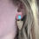 Thumbnail: 18k Gold Vermeil Teardrop Larimar and Gingko Dangle Earrings