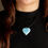 Thumbnail: High Quality Larimar Heart Pendant Necklace on a Leather Chain