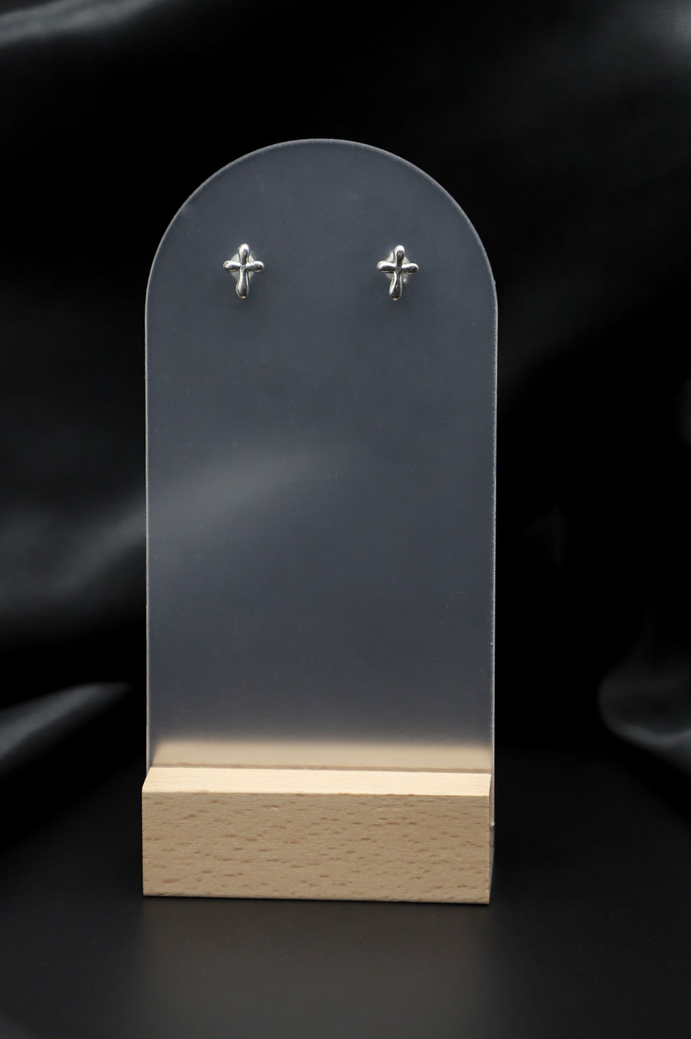 Thumbnail: 925 Sterling Silver Cross Stud Earrings