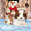 Thumbnail: Adorable Cavalier King Charles Spaniel puppy with snowman