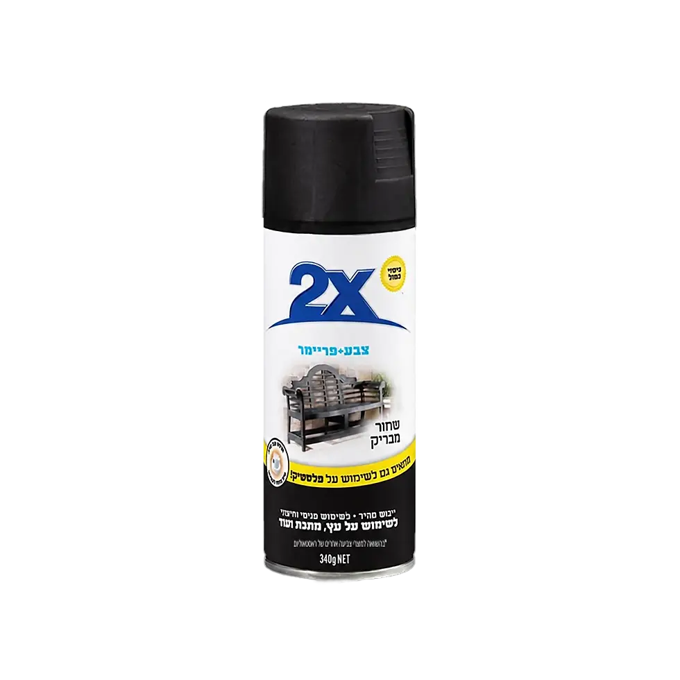 ספריי צבע 2X שחור מבריק