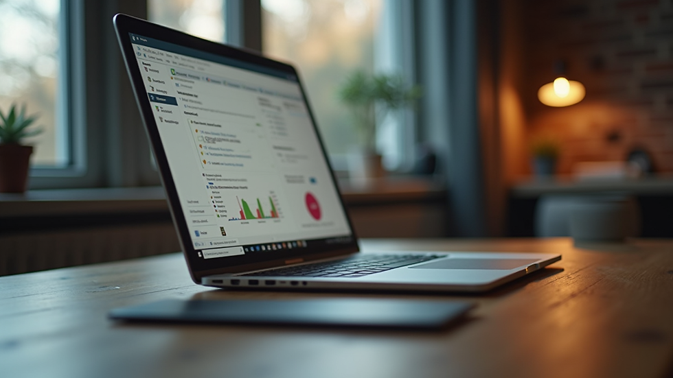 Zbliżenie na ekran laptopa z formularzem rejestracji firmy online