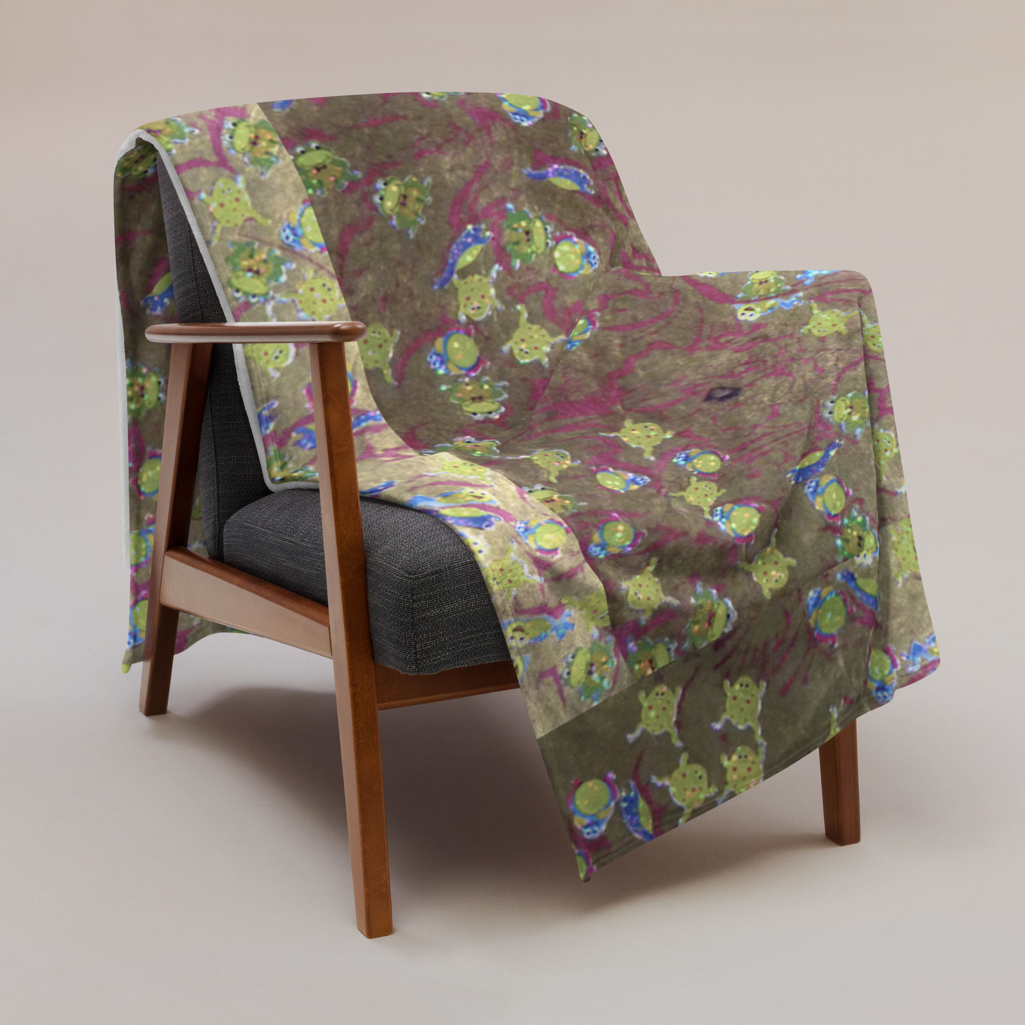 Miso Soup Series Giant Throw Blanket with Umami Frog Flakes 