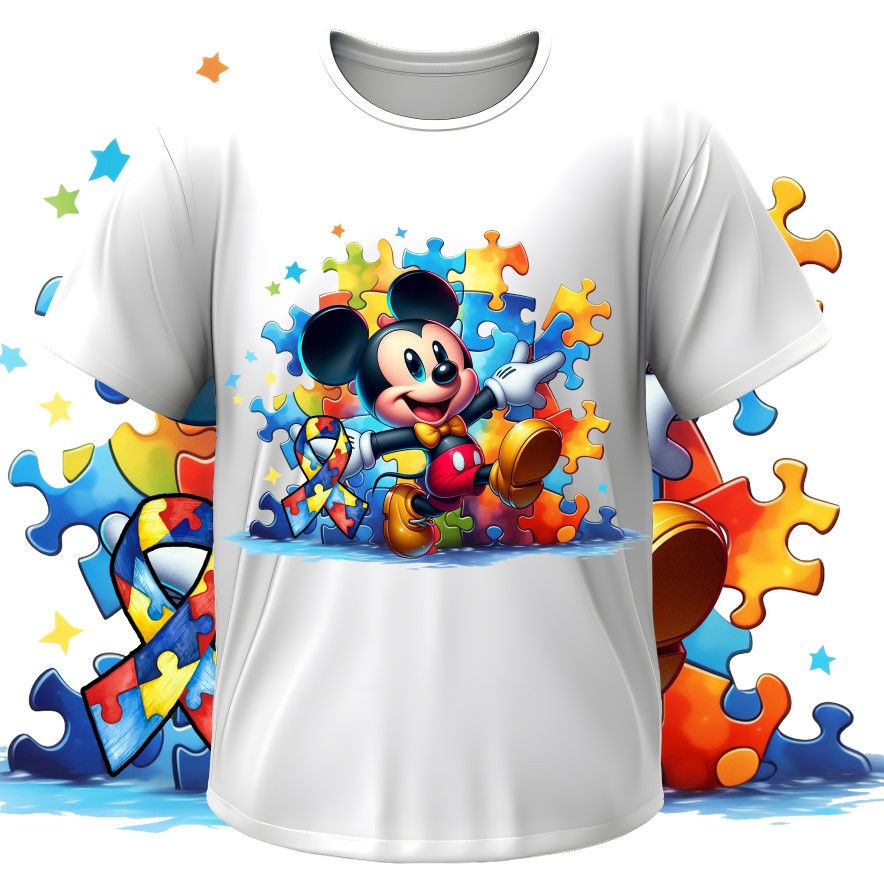 T-shirt Autism autistic puzzle Mickey Mouse 7