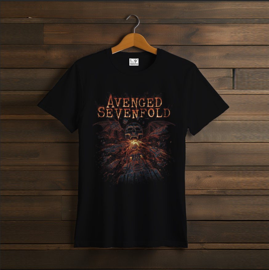 T-shirt Avenged Sevenfold logo band fan Rock Band musicians skull 2