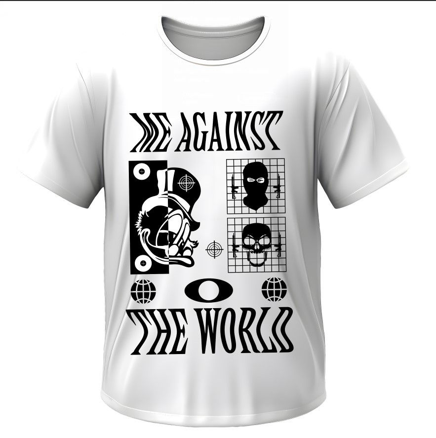 T-shirt Skull bandit Donald Duck Me Against the World