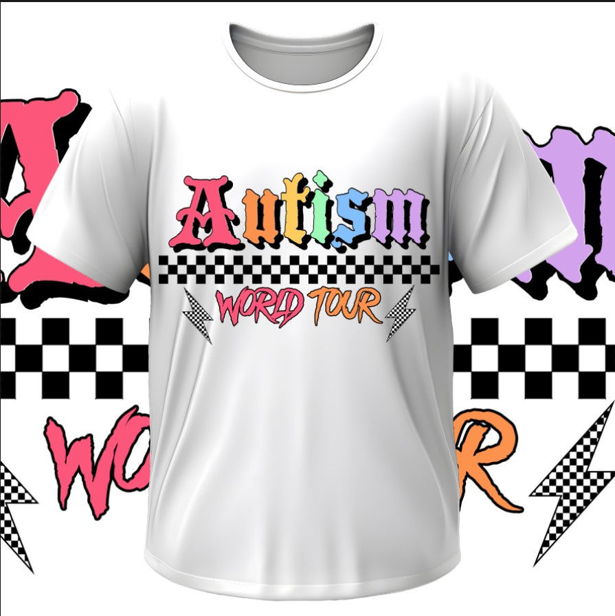 T-shirt Autism autistic puzzle inscription world tour
