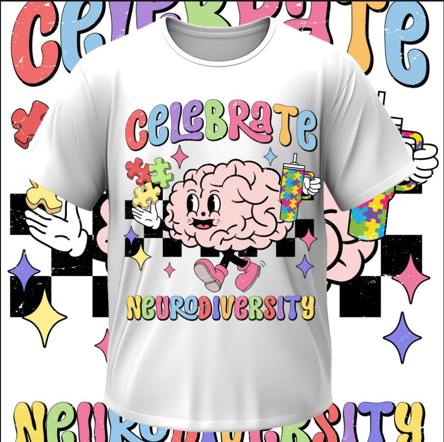 T-shirt Autism autistic puzzle inscription logo art 1