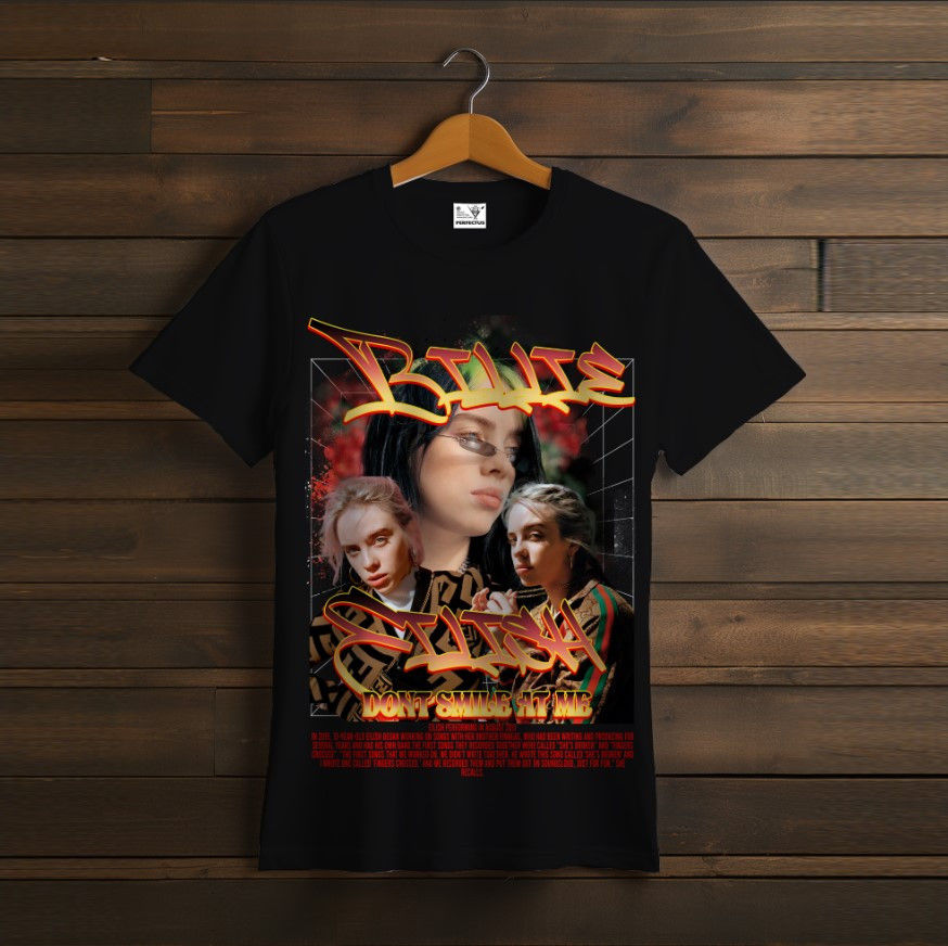 T-shirt Billie Eilish emo goth pop black 1