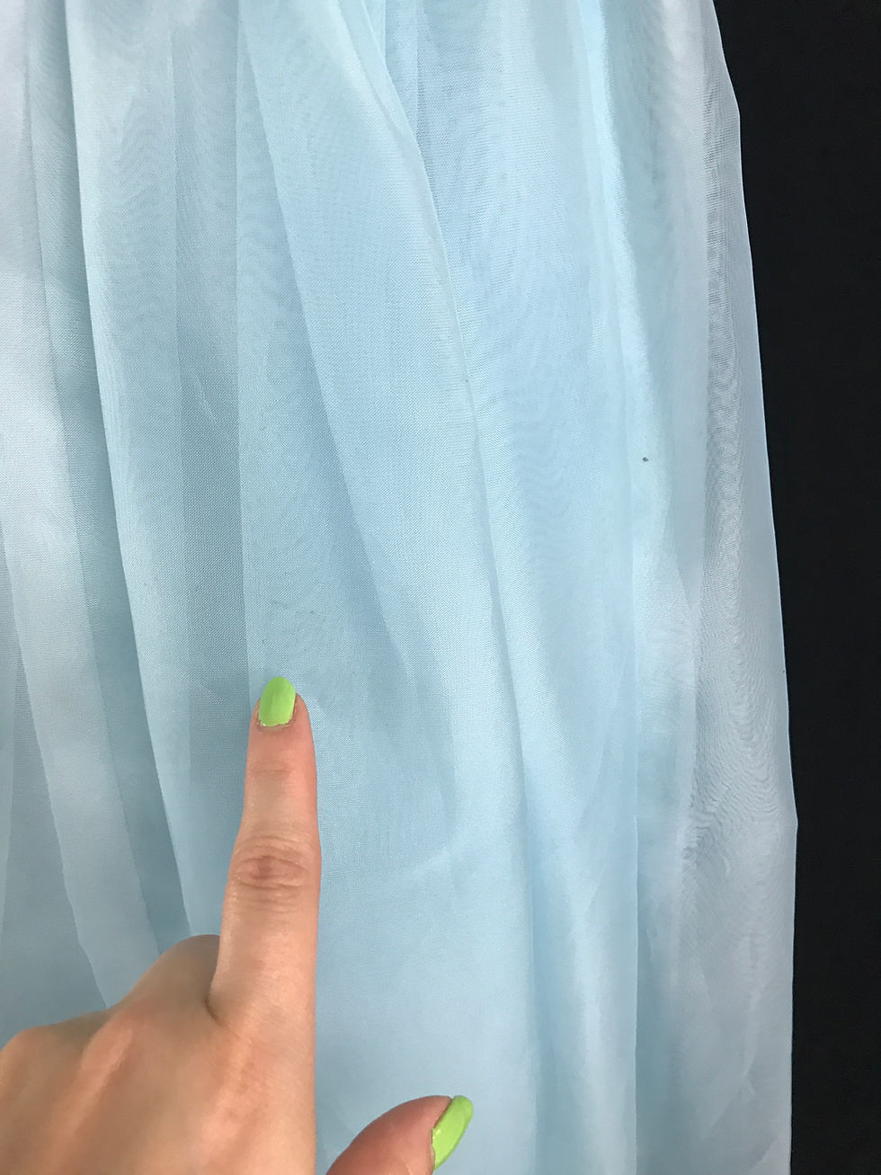 Thumbnail: Powder Blue Lace And Chiffon Formal Dress View 10