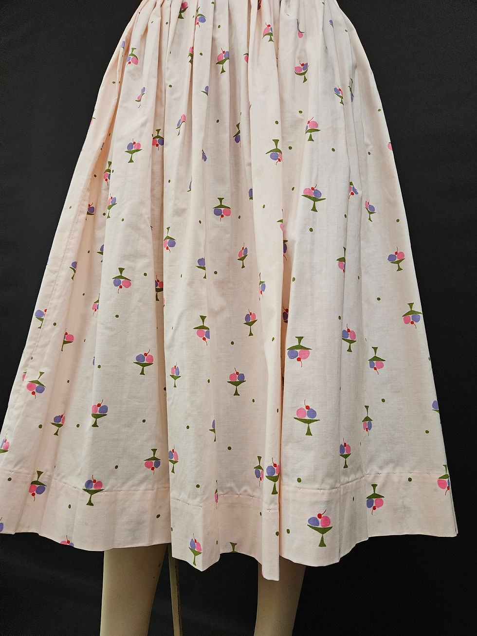 Thumbnail: Vintage Pink Sundae Novelty Print Pleated Skirt View Five