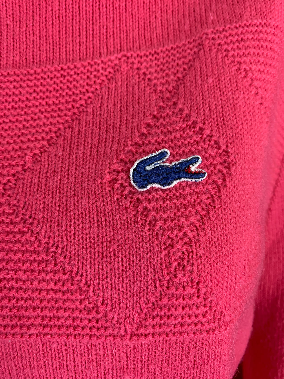 Thumbnail: Vintage Haymaker Lacoste Hot Pink Boat Neck Sweater View Four