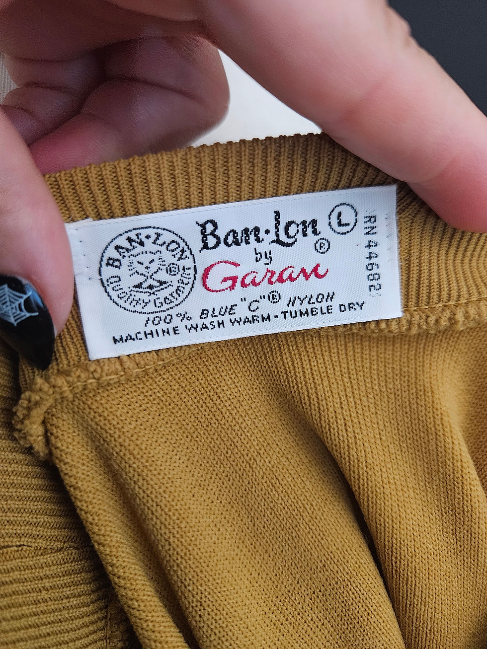 Thumbnail: Men's Vintage Tan Yellow Mock Neck Short Sleeve Shirt View Ten