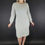 Thumbnail: Vintage White And Silver Long Sleeve Knit Lurex Dress View One