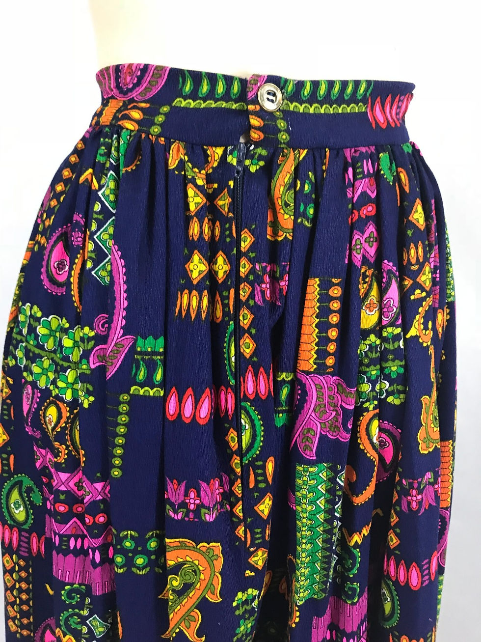Thumbnail: Neon Psychedelic Paisley Print Maxi Skirt View 5