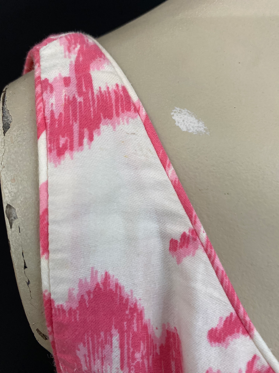 Thumbnail: Vintage Pink And White Abstract Floral Sleeveless Dress View 4