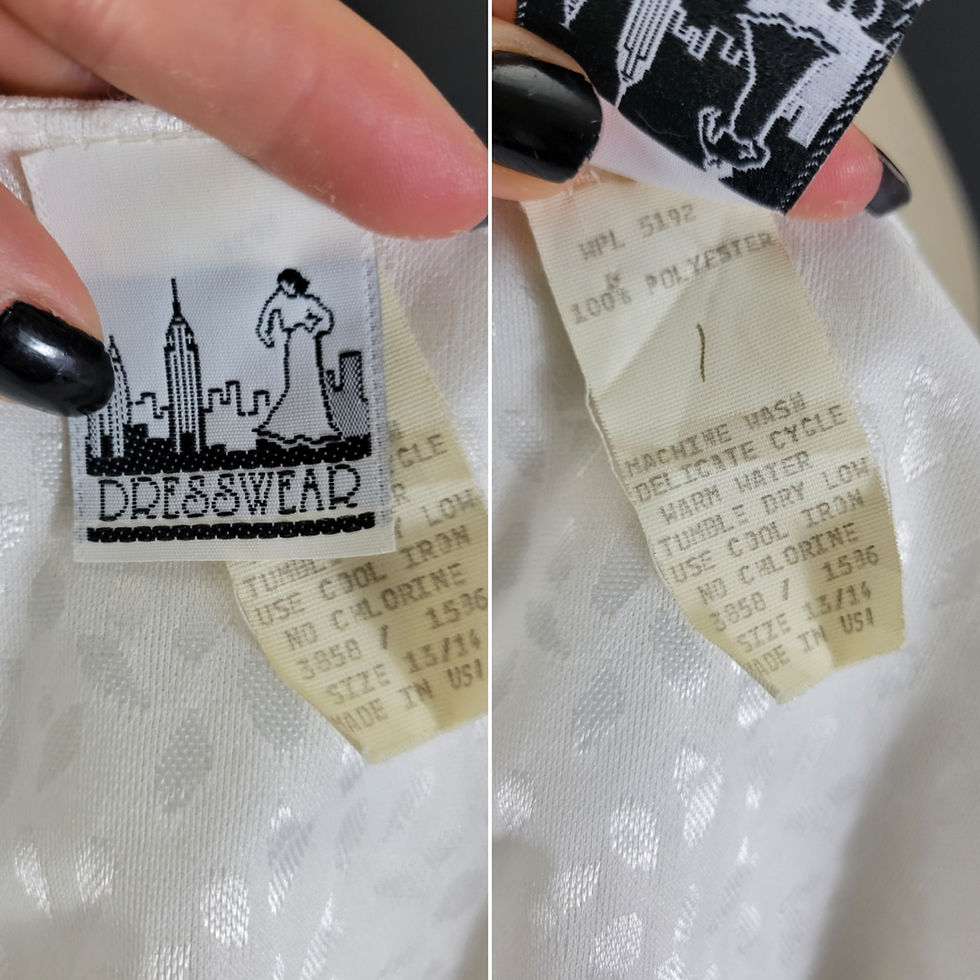 Thumbnail: Vintage Brocade Black And White Peplum Dress View Fourteen