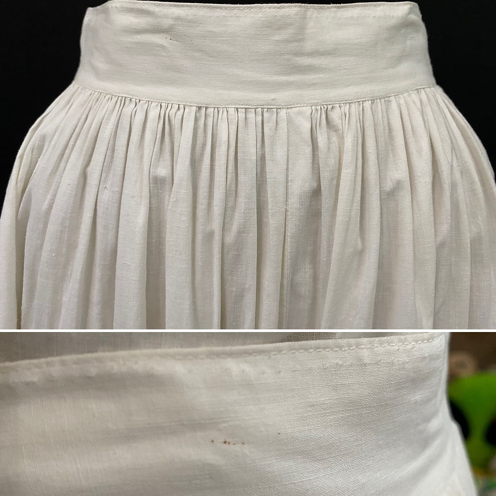 Thumbnail: Vintage White Gold Ric Rac Top and Skirt Set View Eight