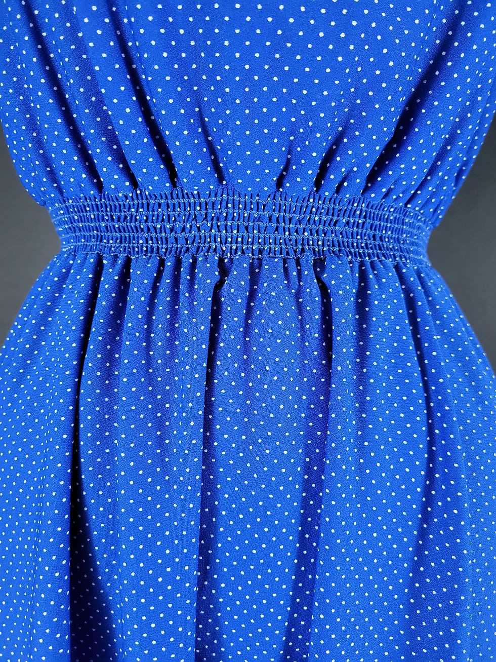 Thumbnail: Blue And White Polka Dot Ruffle Sun Dress View 6