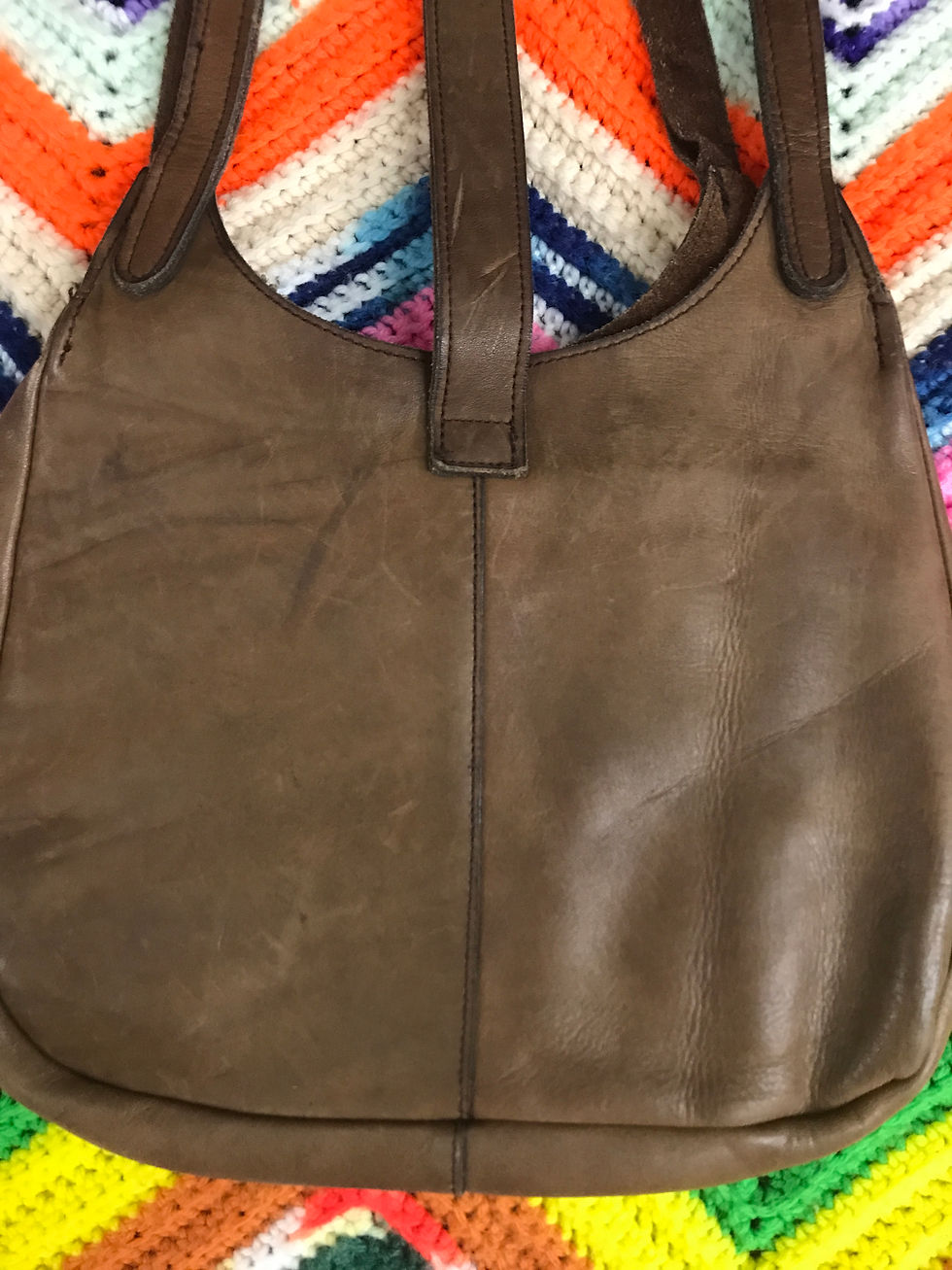 Thumbnail: Brown Soft Leather Shoulder Purse View 7