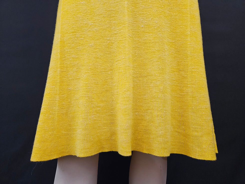 Thumbnail: Vintage Sleeveless Yellow Embroidered Collar Drop Waist Belted Dress View Nine