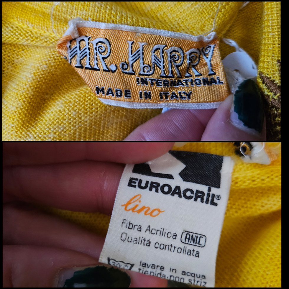 Thumbnail: Vintage Sleeveless Yellow Embroidered Collar Drop Waist Belted Dress View Fifteen