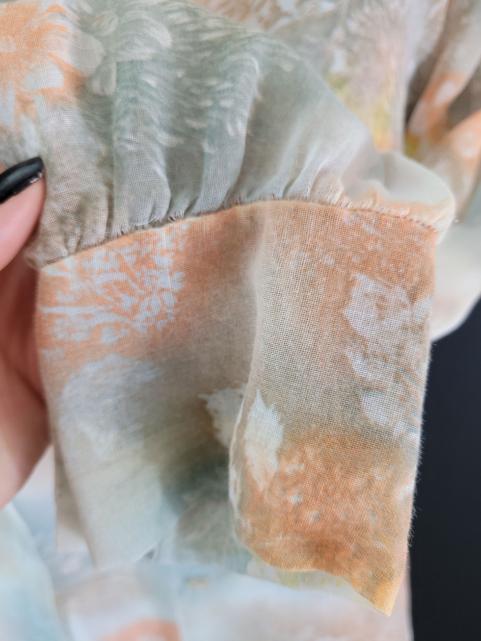 Thumbnail: Vintage Three Piece Semi Sheer Floral Casual Pant Set View Eight