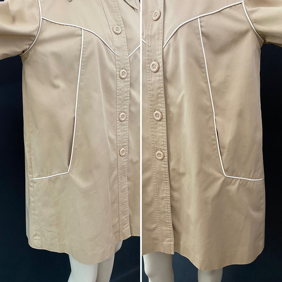 Thumbnail: Vintage Beige Lightweight Mod Coat View 5