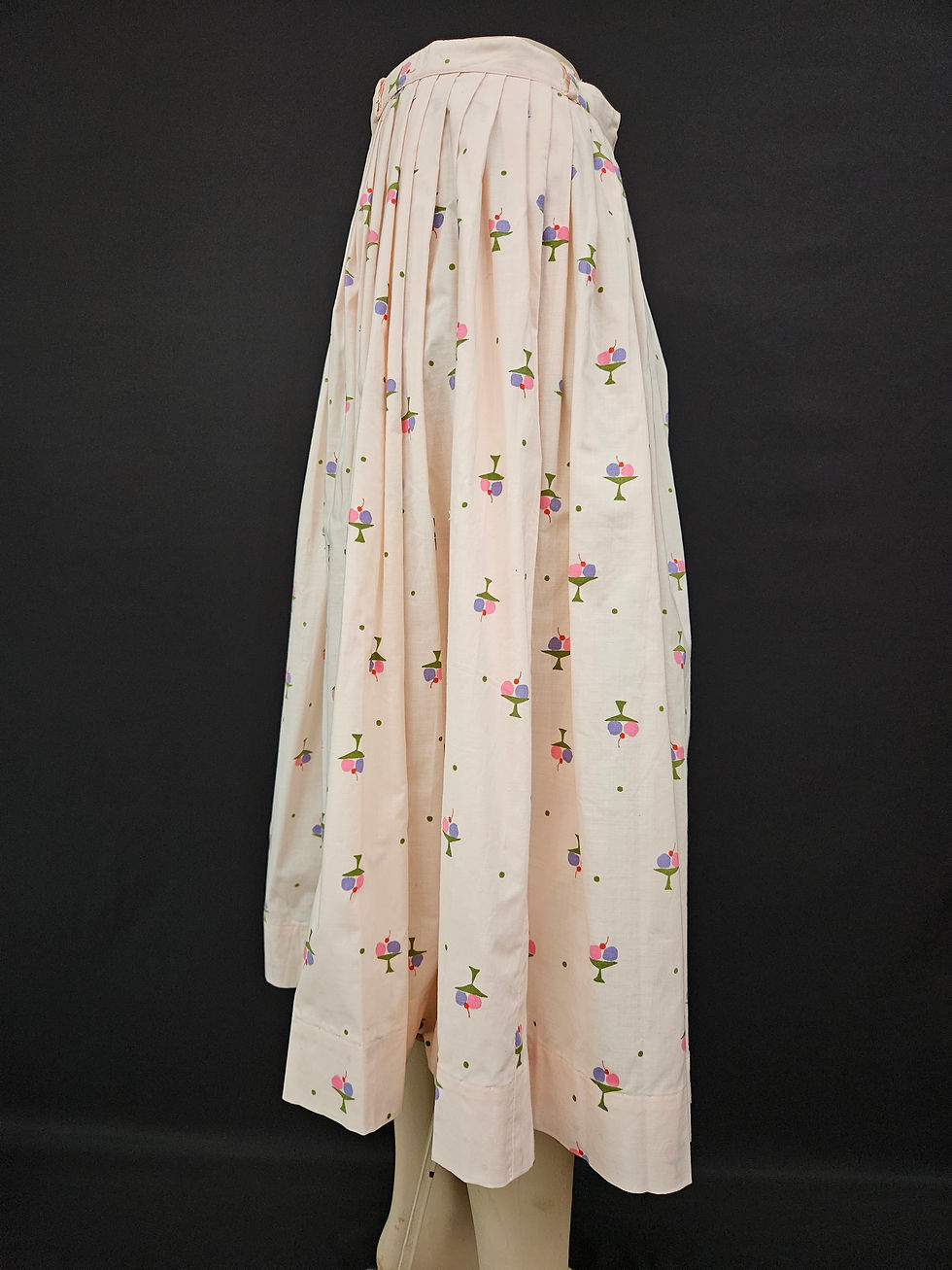 Thumbnail: Vintage Pink Sundae Novelty Print Pleated Skirt View Seven