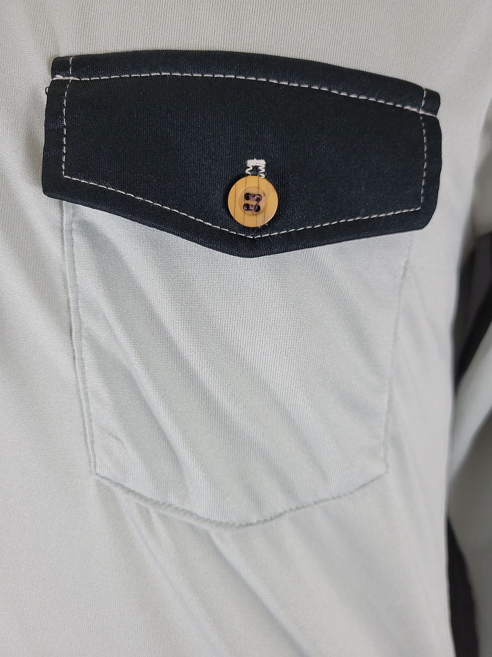 Thumbnail: Men's Dagger Collar Long Sleeve Polo Shirt View 4