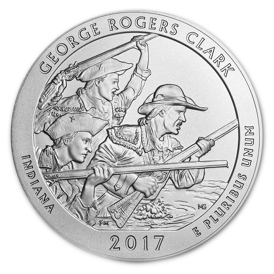 2017 - America The Beautiful - 5oz. - George Rogers Clark (w/Box & COA)
