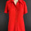 Thumbnail: Solid Red Pointed Collar Short Sleeve Button Up Blouse View 2