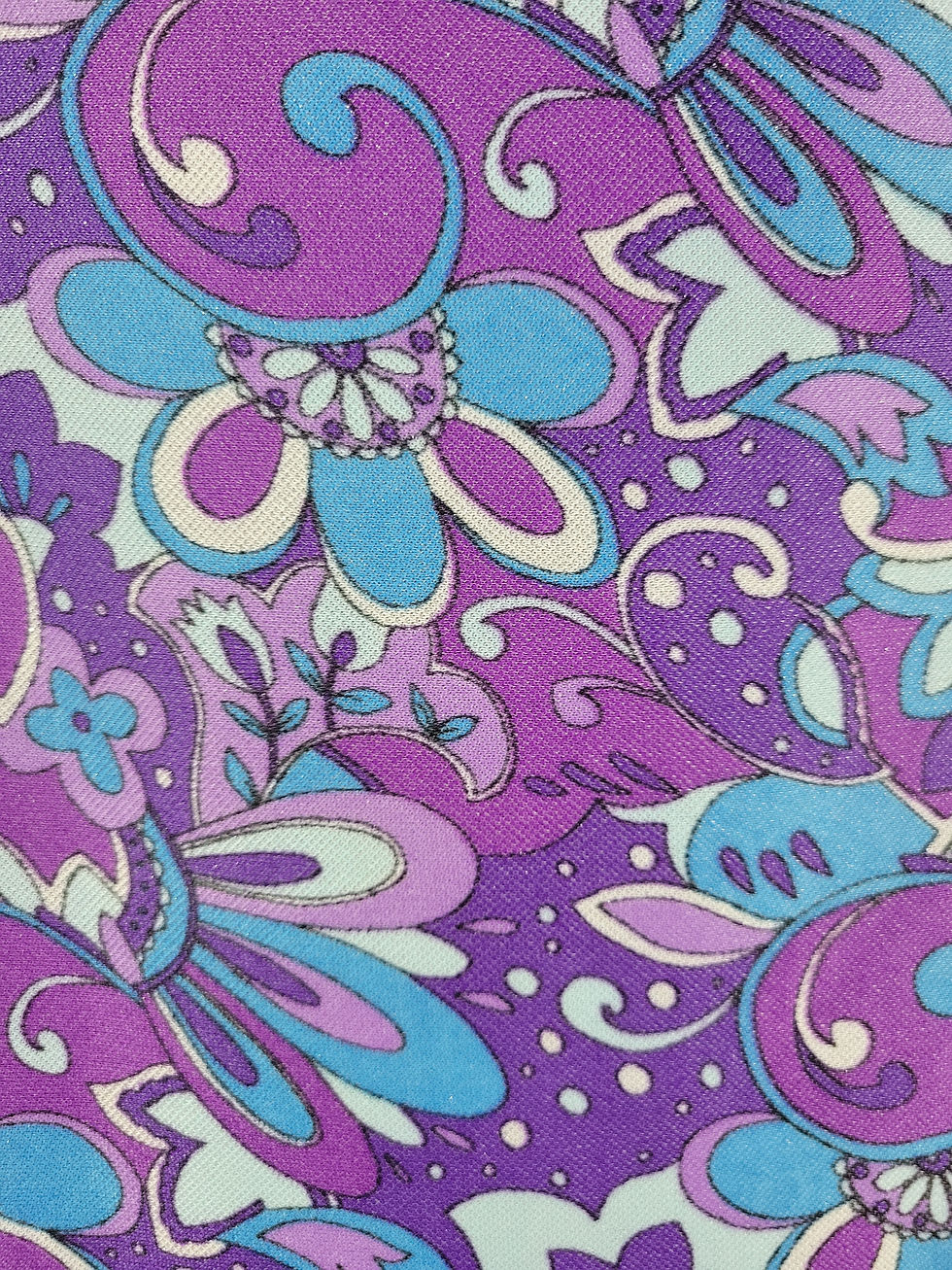 Thumbnail: Vintage Purple Psychedelic Flower Power Maxi Dress View Five