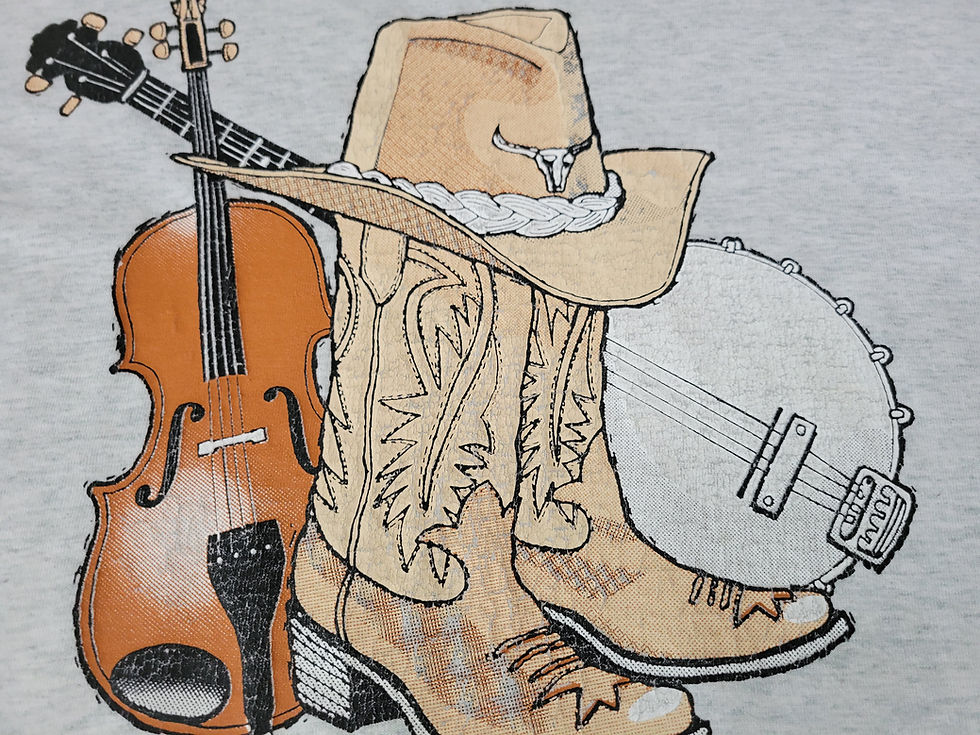 Thumbnail: Vintage Light Gray Love That Country Music Short Sleeve T-Shirt View Four