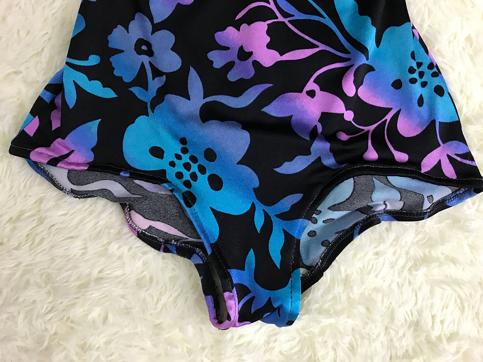 Thumbnail: Purple Pink And Blue Floral One Piece Swimsuit View 4