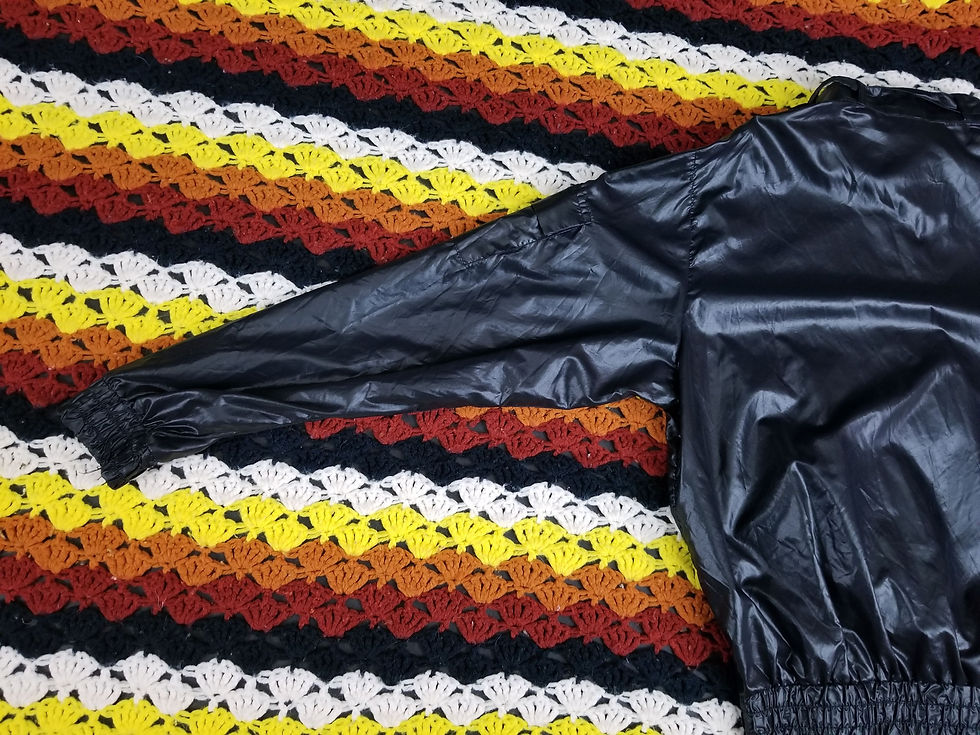 Thumbnail: Vintage Black Half Zip Pullover Windbreaker Jacket View Twelve