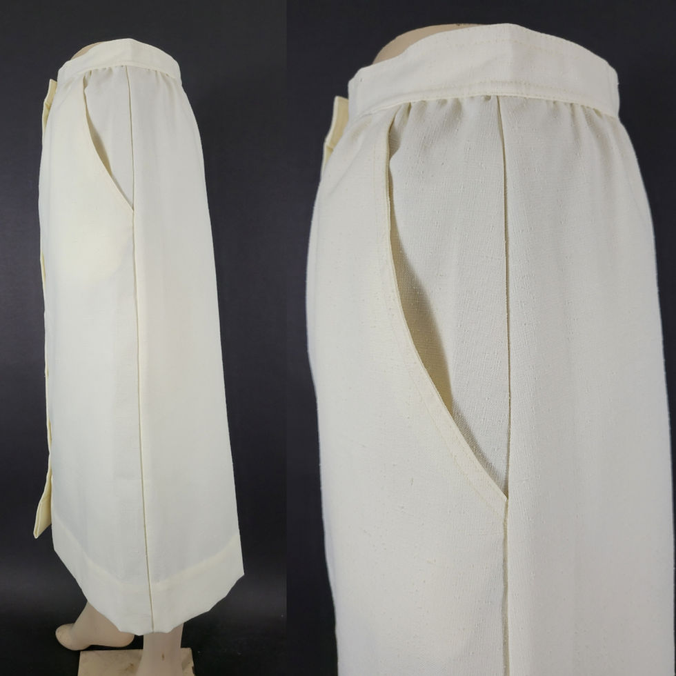 Thumbnail: Vintage Cream Button Front Skirt View Nine