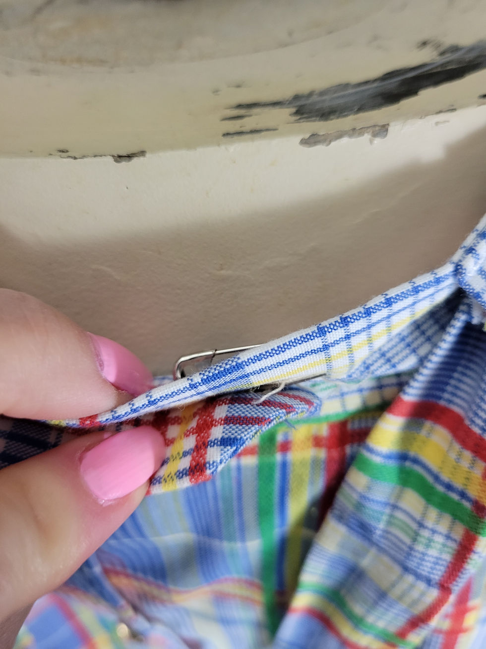 Thumbnail: Vintage Colorful Plaid Button Front Skirt View Five
