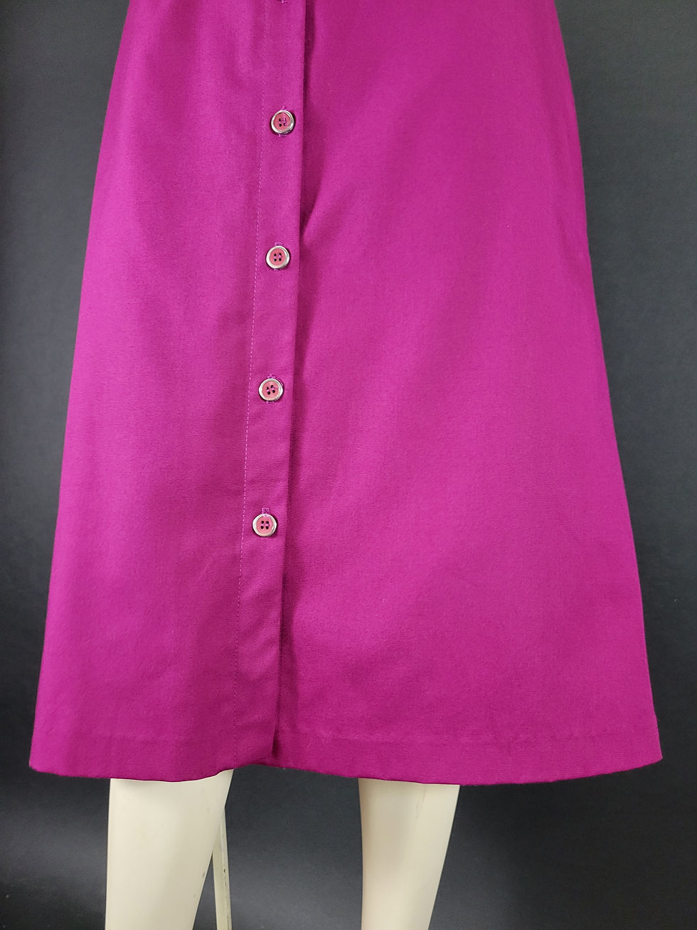 Thumbnail: Vintage Plum Color Button Front Midi Skirt View Four