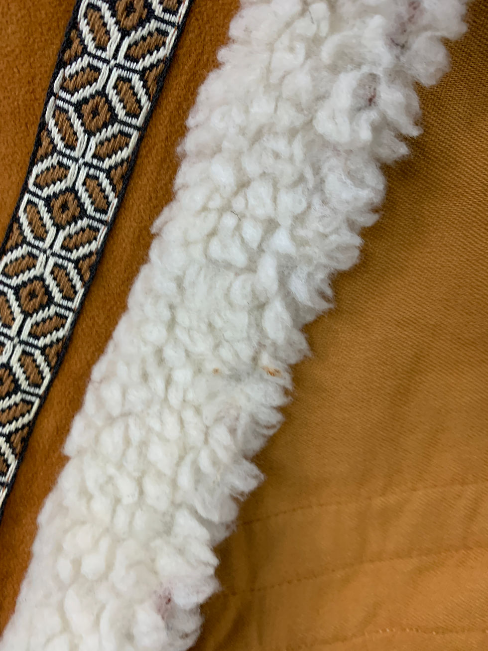 Thumbnail: Vintage Brownish Orange Faux Sherpa Trim Vest View Five