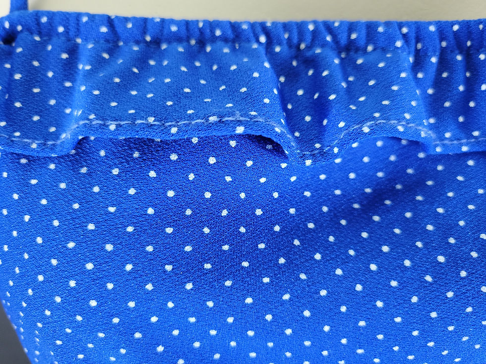 Thumbnail: Blue And White Polka Dot Ruffle Sun Dress View 4