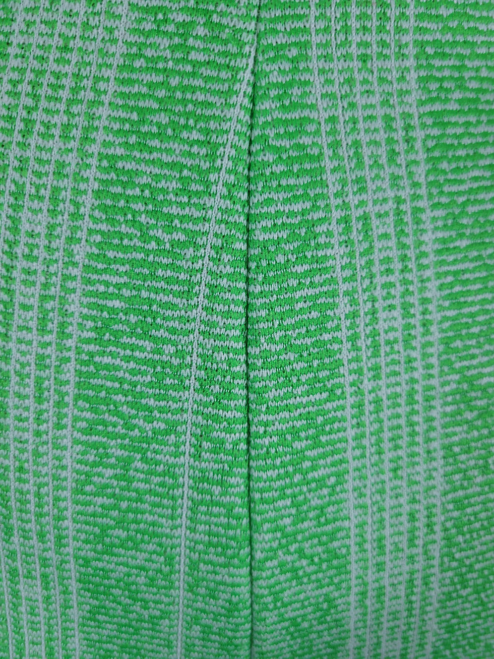 Thumbnail: Vintage Lime Green And White High Waist Wide Leg Pull On Pants View Four