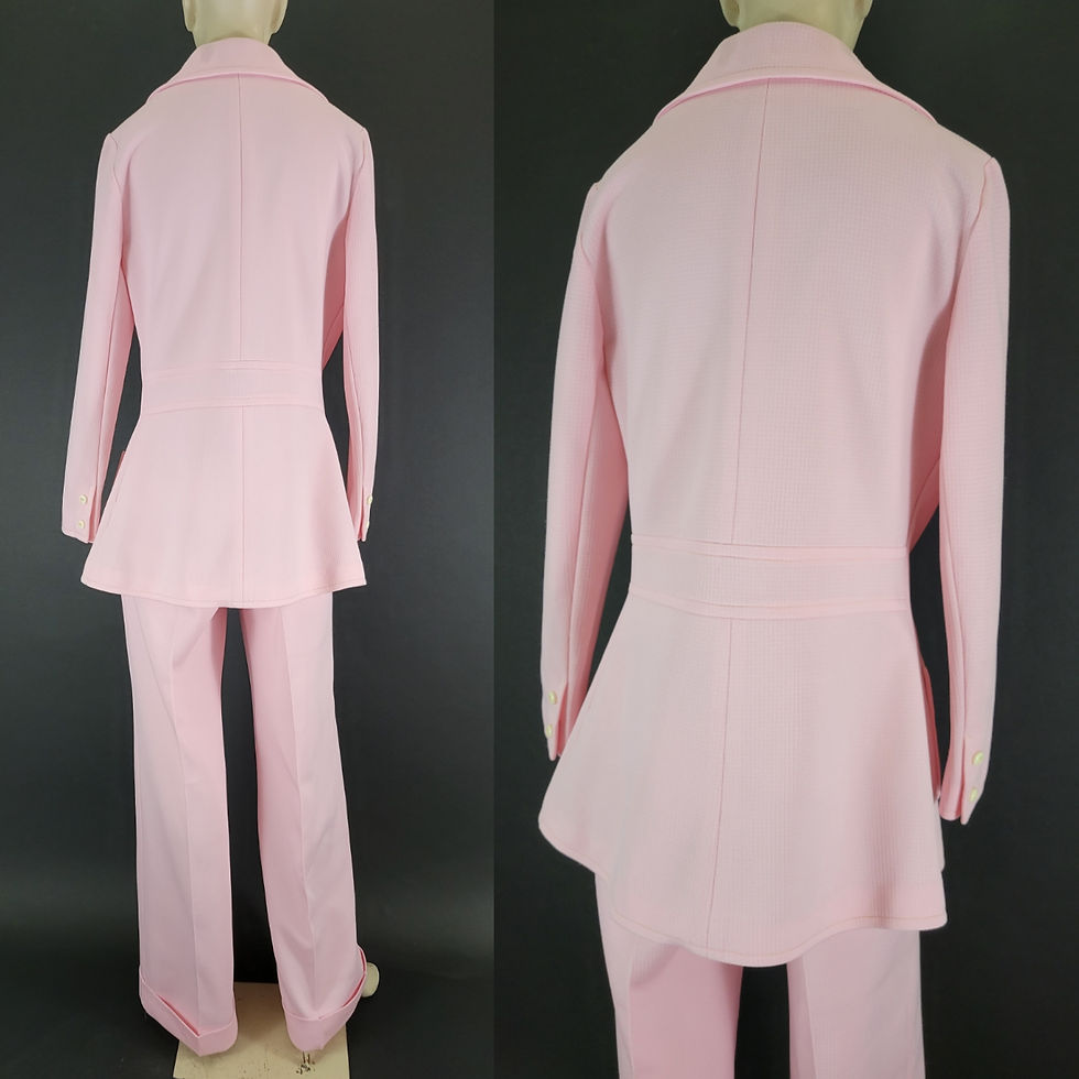 Thumbnail: Vintage Light Pink Blazer Pantsuit Set View Thirteen