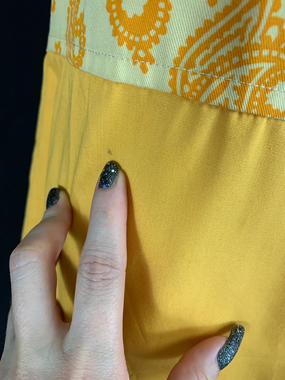 Thumbnail: Mustard Yellow Sleeveless Paisley Drop Waist Skort Romper View Seven