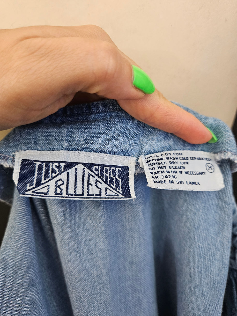 Thumbnail: Vintage Blue Denim Pinafore Jumper Dress View Eleven