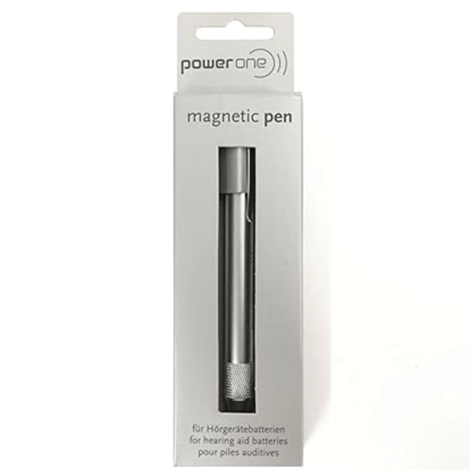 Das Bild zeigt einen „power one“ magnetic pen in seiner Verpackung.