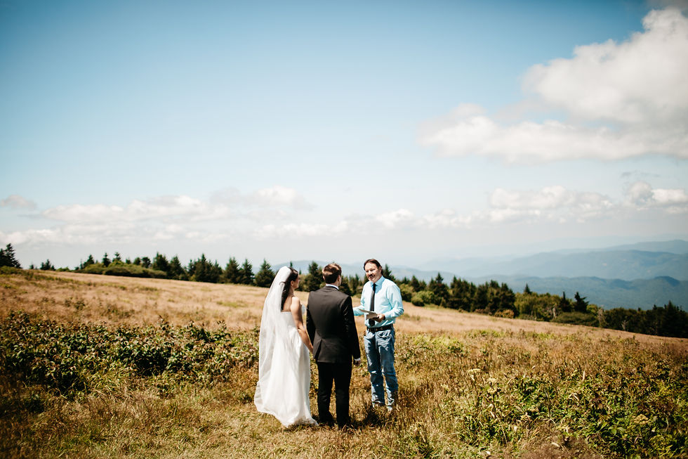 bridal portrait of bride in a wildflower pasture with thick trees and bushes while she walks and looks over her shoulder while in a lace boho wedding dress